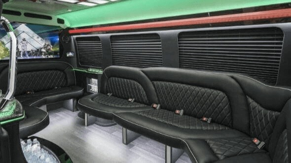 Interior of Williston Party Bus Company's 18 Passenger Party Bus in Williston