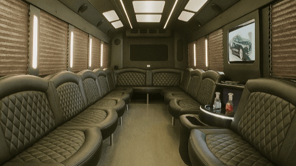 18 Passenger Party Bus Interior