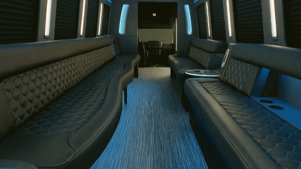 Interior of Mandan Party Bus Company's 20 Passenger Party Bus in Mandan