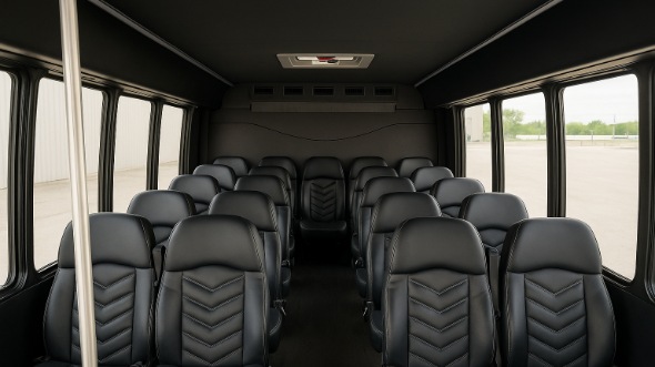 Interior of North Dakota Party Bus Company's 25 Passenger Minibus in North Dakota