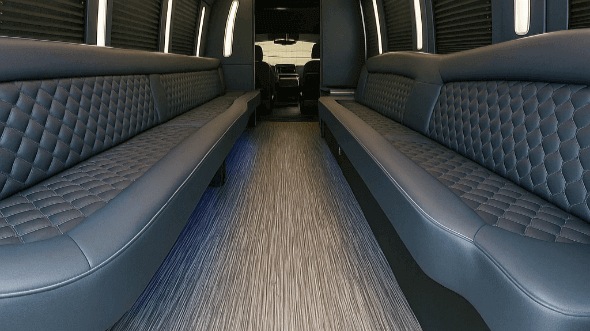 Interior of Bismarck Party Bus Company's 28 Passenger Party Bus in Bismarck