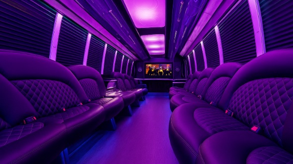 Interior of Grand Forks Party Bus Company's 28 Passenger Party Bus in Grand Forks