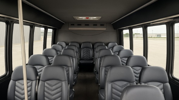 Interior of North Dakota Party Bus Company's 30 Passenger Minibus in North Dakota