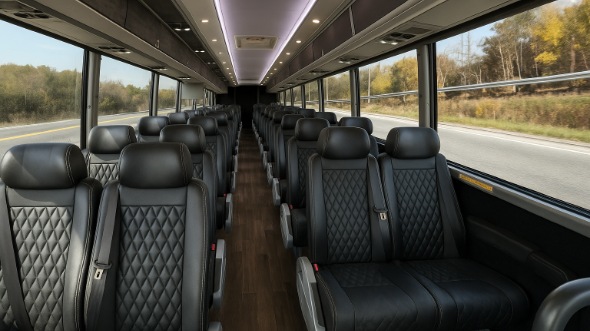Interior of North Dakota Party Bus Company's 35 Passenger Minibus in North Dakota