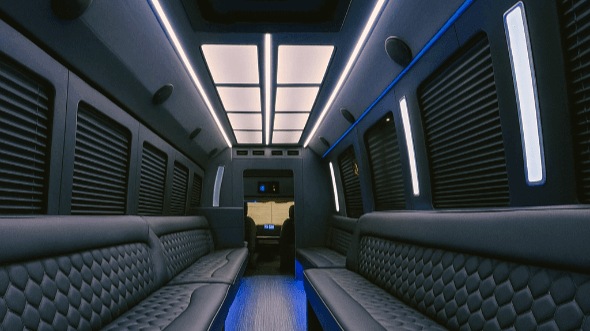 Interior of Bismarck Party Bus Company's 40 Passenger Party Bus in Bismarck