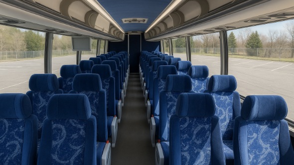 Interior of North Dakota Party Bus Company's 44 Passenger Charter Bus in North Dakota