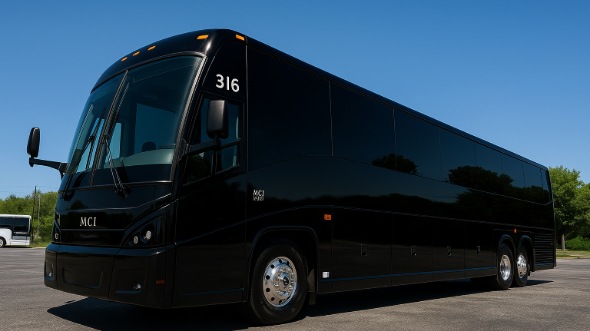 Exterior of North Dakota Party Bus Company's 44 Passenger Charter Bus in North Dakota