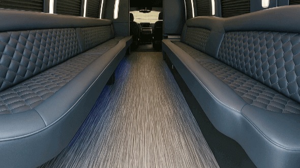 Interior of Minot Party Bus Company's 50 Passenger Party Bus in Minot